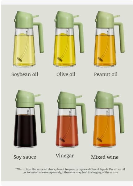 Aceitero Rociador y Vertedor 2 en 1